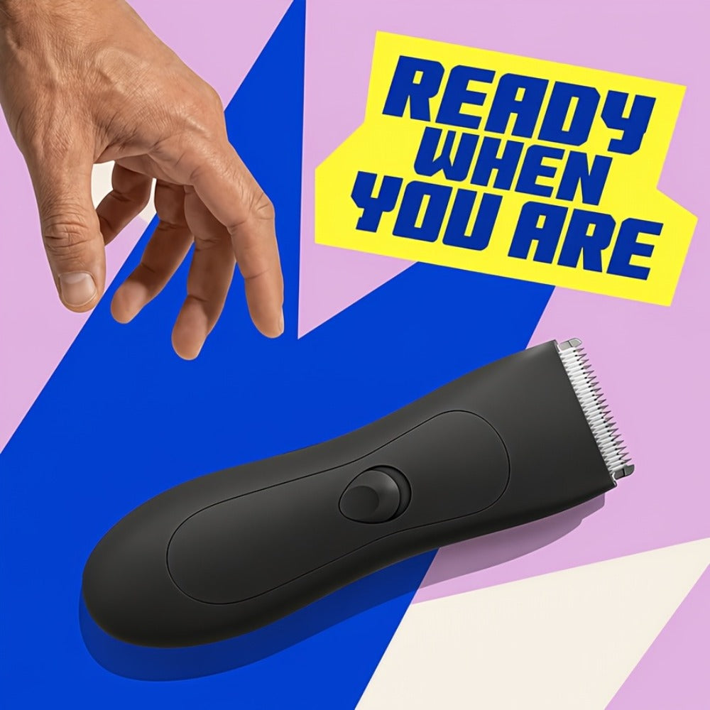 Ceramic-Blade Body Hair Trimmer with IPX6 Rating, Two Guide Combs and Black or Purple Options