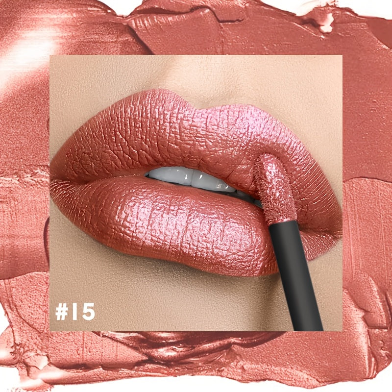 Metallic Shimmer Lip Gloss with Wand Applicator and Eleven Numbered Shade Options from 13 to 24