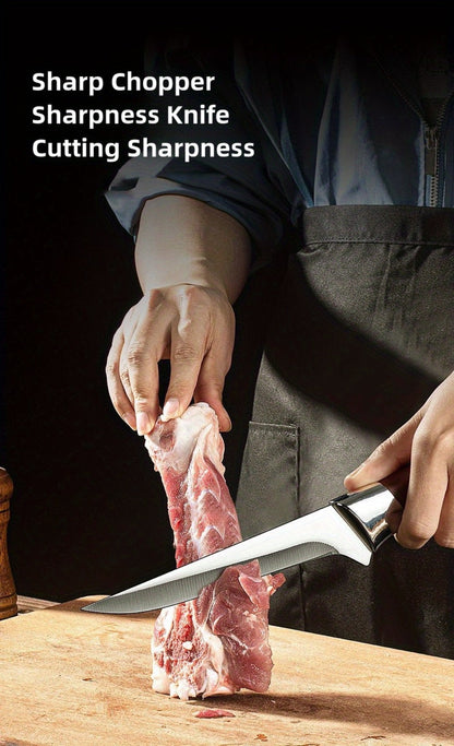 Kitchen Knife Set 3-Piece Hand-Forged Stainless Steel Boning, Fillet and Carving Knives with Optional Sheath