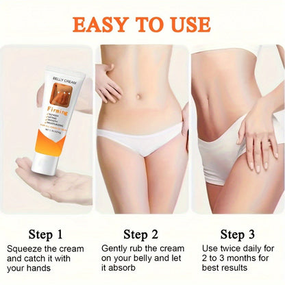 Body Moisturizer 50g Belly Cream in Squeeze Tube with White Cream Texture for Abdomen, Buttocks and Thigh Massage