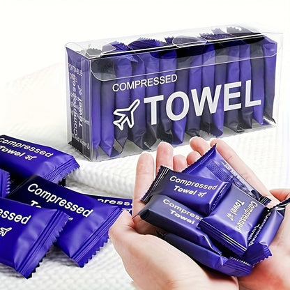 Individually Wrapped Compressed Towel Pack with 28-Piece or 28-Piece Plus 6-Strip Checkout Options