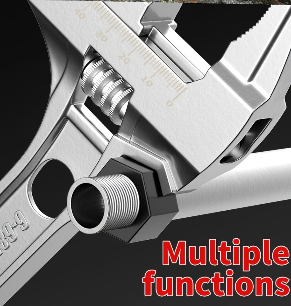 Adjustable Double-Ended Bathroom Wrench for Sink, Faucet and Pipe Work in Black or Silver Finish