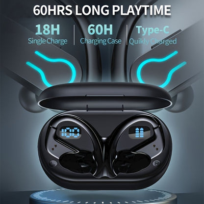 Wireless Earbuds TWS Earhooks with Semi-Open Back, ENC Calls, LED Case and Touch Volume in Two Colors