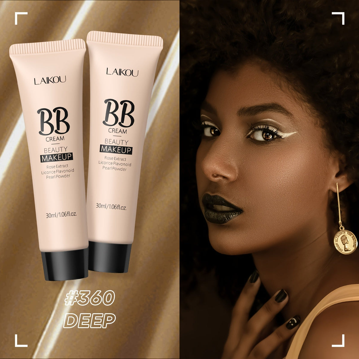 BB Cream 2 Pcs Set Waterproof, Pore-Minimizing Full Coverage Foundation with Blemish Concealer & Glycerin Hydration