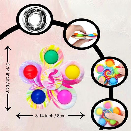 Fidget Spinners Bulk 32 Pack – Bubble Pop Sensory Spinner Toys for Kids Adults ADHD Anxiety Relief Classroom Rewards Birthday Party Favors Goodie Bag Fillers