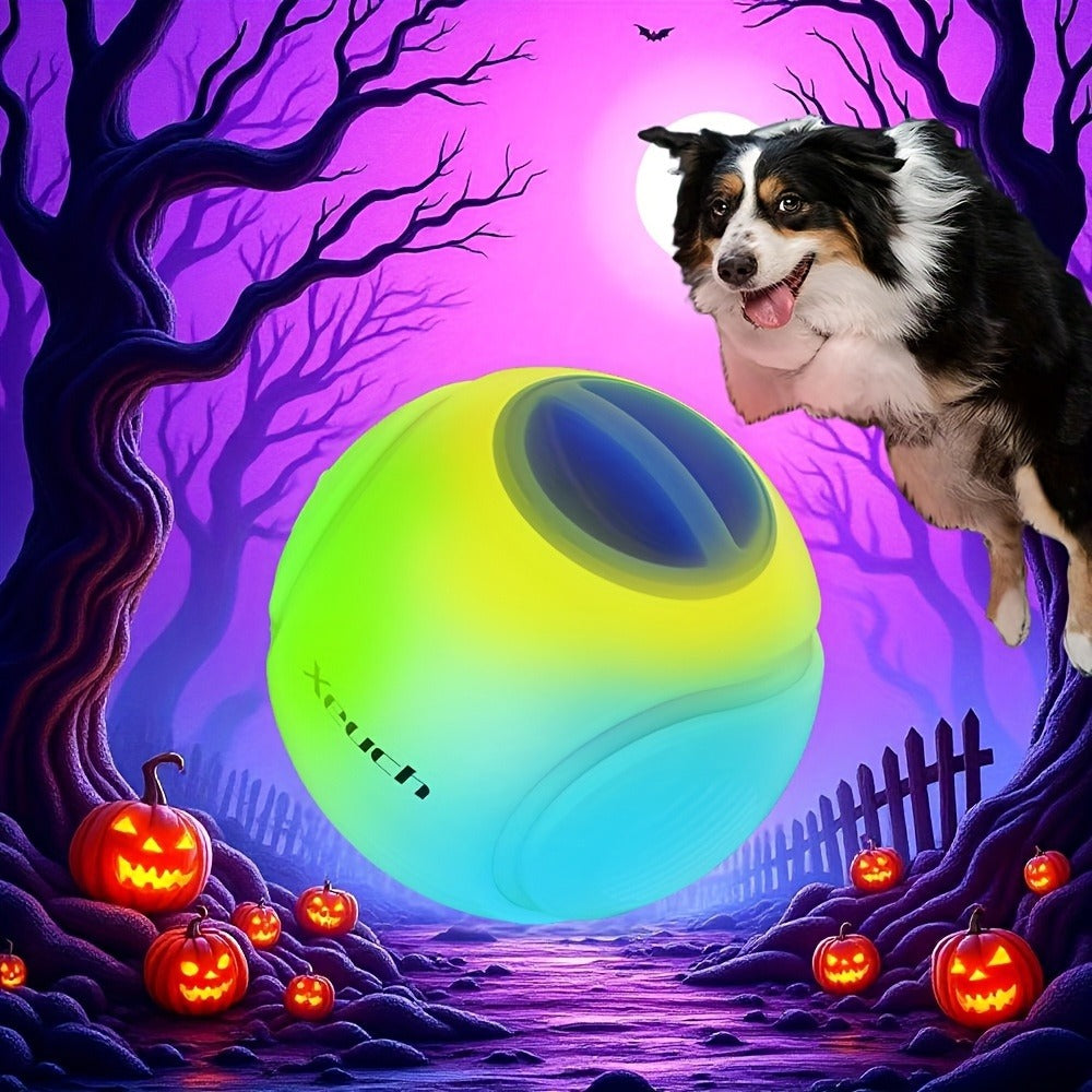 Dog Toy 2.5-Inch Motion-Activated LED Ball with USB-Rechargeable Battery for Night Fetch and Chase