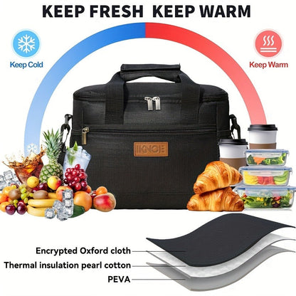 Insulated Lunch Bag Foldable Thermal Tote Leak-Proof Aluminum Foil Bento Box Carrier Reusable Cooler Bag Keeps Food Cold Fresh for Work Travel Picnic School