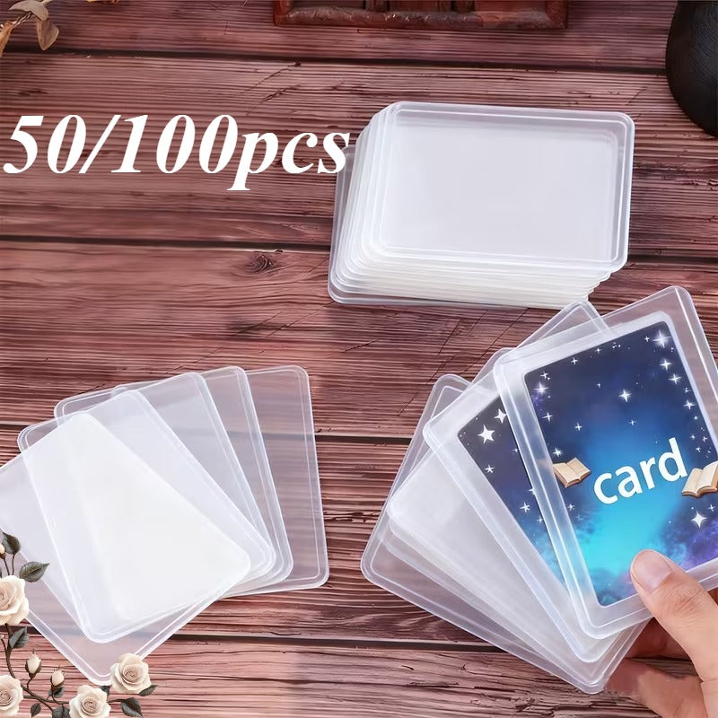 35PT Trading Card Storage Sleeves with Clear Rigid Top-Loading Design in 50- or 100-Piece Packs