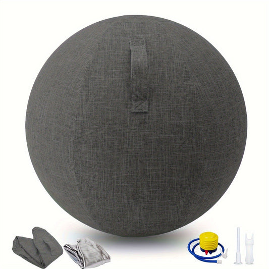 Fitness Equipment 65cm Exercise Ball Chair with Fabric Cover, Carry Handle, Pump and Two Color Options