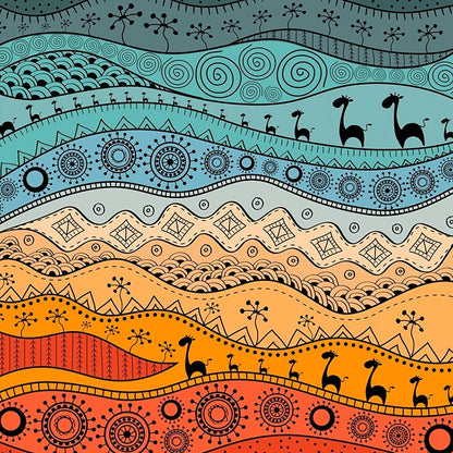 Printed Beach Mat with 19 Exact Size-and-Pattern Options, 198 x 205cm to 275 x 305cm with Stakes and Pouch