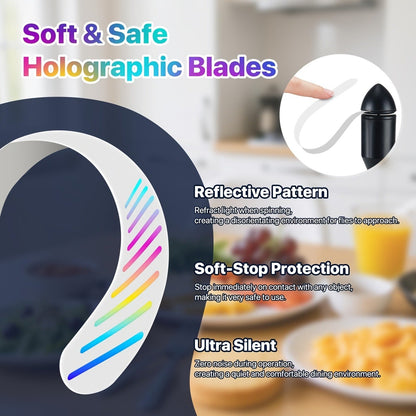 Desktop Reflective-Blade Fan Pest Control Device with Amber Light, Flexible Neck and USB Power for Tabletop Use