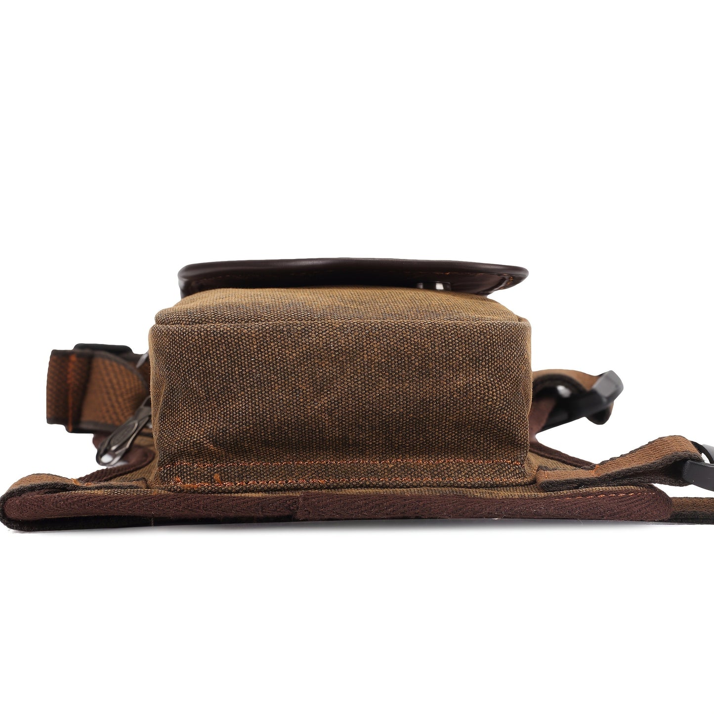 Sling Bag Vintage Brown Canvas Design with Adjustable Strap for Chest, Waist, Shoulder or Leg Carry
