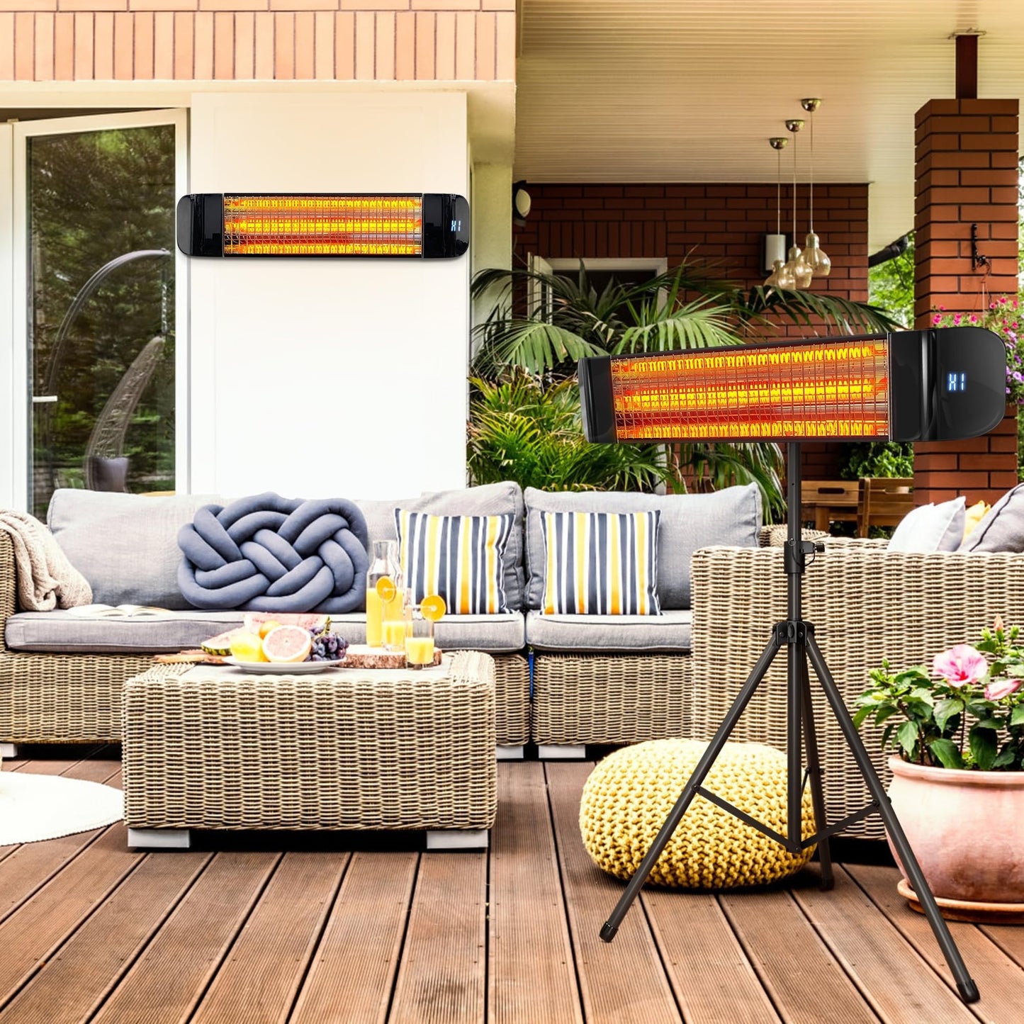 Infrared Outdoor Heater 1500W, 3-in-1 Wall Mounted, Ceiling & Tripod Electric Patio Heater for Indoor & Outdoor Use – Weatherproof Radiant Heat for Patio, Garage, Deck, Backyard