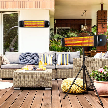 Infrared Outdoor Heater 1500W, 3-in-1 Wall Mounted, Ceiling & Tripod Electric Patio Heater for Indoor & Outdoor Use – Weatherproof Radiant Heat for Patio, Garage, Deck, Backyard