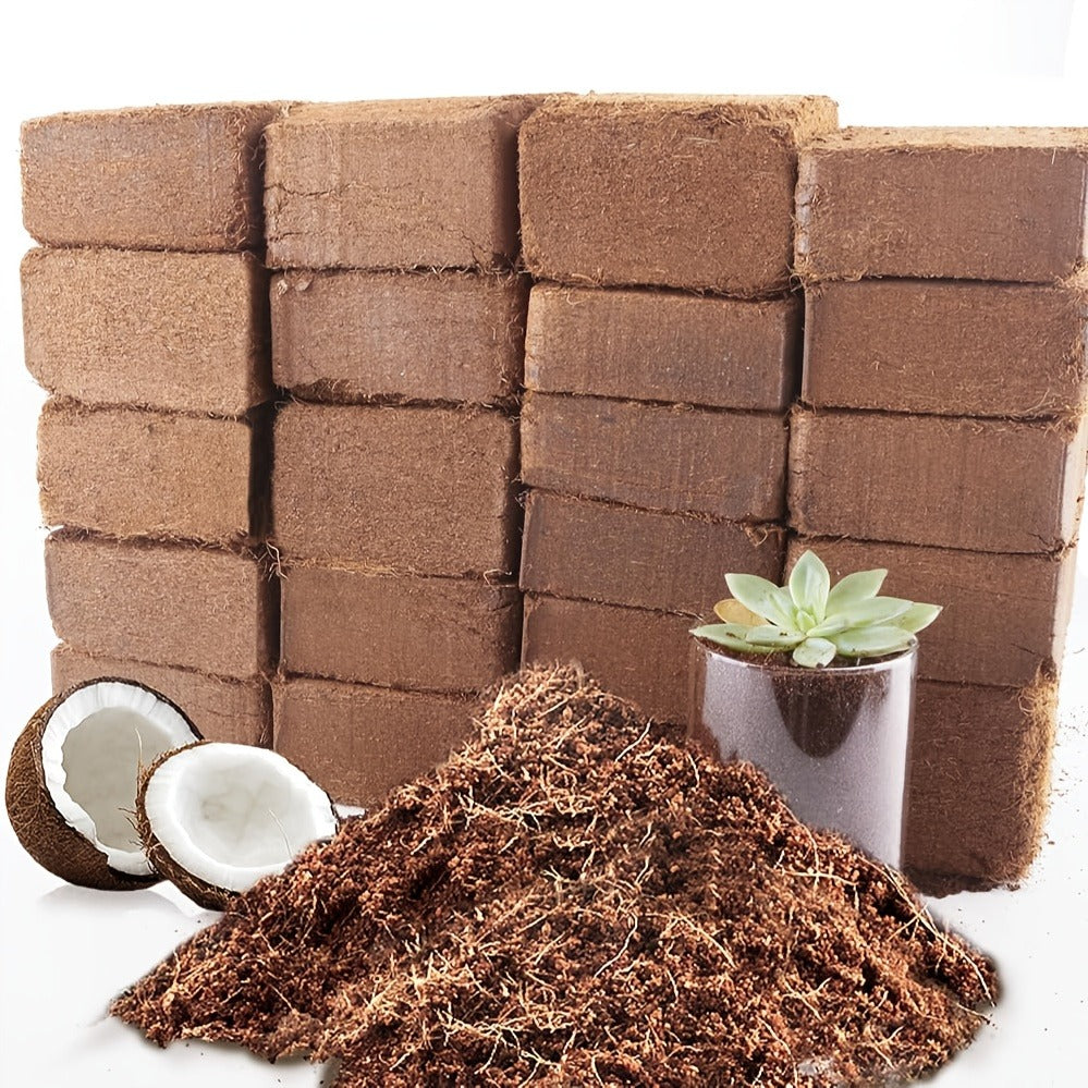 Compressed Coco Coir Growing-Medium Bricks in 3-, 12- or 24-Piece Protected Pack Options, 4 x 8-Inch Blocks