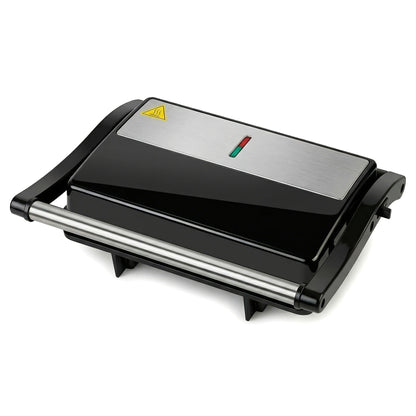 Sandwich Maker 3-in-1 Mini Indoor Grill & Panini Press – Non-Stick 180° Opening, Floating Hinge, 60-Min Timer, Temp Control & Grease Tray | Compact Electric Grill for Home & Dorm