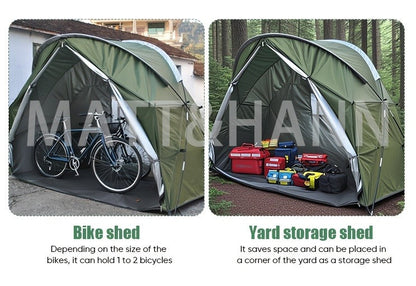 Camping Tent Single-Person Freestanding Bicycle Shelter with Mesh Panels, Polyester Body and Steel Poles