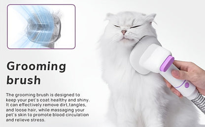 Pet Grooming Vacuum Kit with 2.5L Collection Cup, Electric Clipper, Hose and Four Pictured Tool Attachments