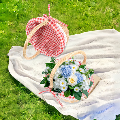 Picnic Basket Wicker | Retro Handheld Basket Camping Photo Gift Party