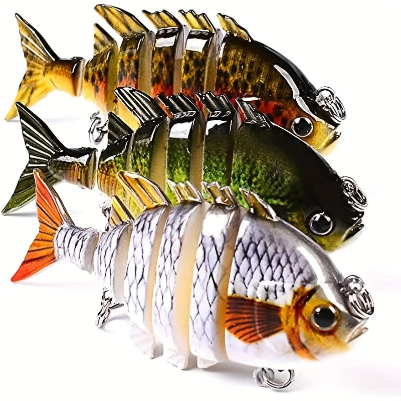 Three-Piece Six-Section Fishing Swimbait Set with Multi-Jointed Bodies for Freshwater Angling