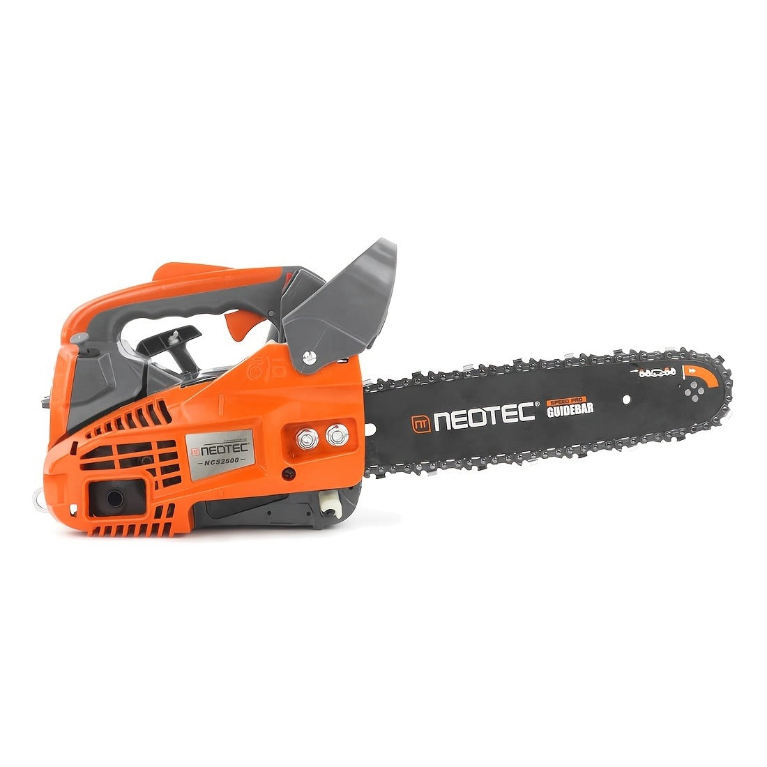 NEO-TEC NCS2500 Top Handle Gas Chainsaw 12-Inch – 25.4CC 2-Stroke, One-Hand Operation, 8 lbs, Easy Start, Portable Tree Cutting Saw