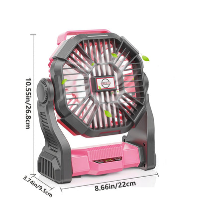 Camping Fan Rechargeable 20000mAh with Misting Solar Panel RGB Mood Light 4-Speed Tent Hook Phone Charging Portable Outdoor Fan