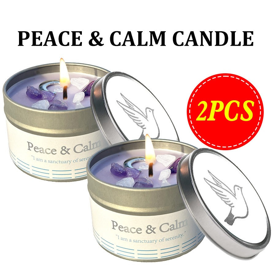 Crystal-Style Tin Candle with Eleven Intention Labels and One- or Two-Piece Checkout Options