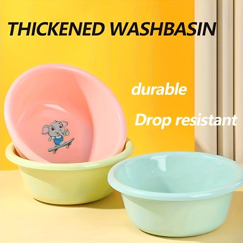 Plastic Wash Basin 12 Quart Stackable Round Tub - Portable Household Washing Bowl for Kitchen, Camping, Face Washing, Fruit & Vegetable Cleaning, Dish Washing & Bottle Rinsing, 4 Colors, Small to Oversized