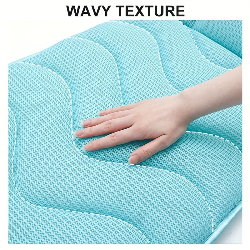 Full Body Bath Mat Pillow 60x21.7in Extra Thick Bathtub Cushion with Head, Neck & Lumbar Support for Women Men Elderly, Luxury Non-Slip Full-Size Tub Pad for Joint Relief
