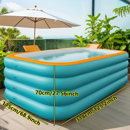 Inflatable Swimming Pool for Family Adults Kids, Large Above Ground Outdoor Backyard Pool, 4-Layer PVC Thickened Blow Up Pool for Patio Garden Party Summer