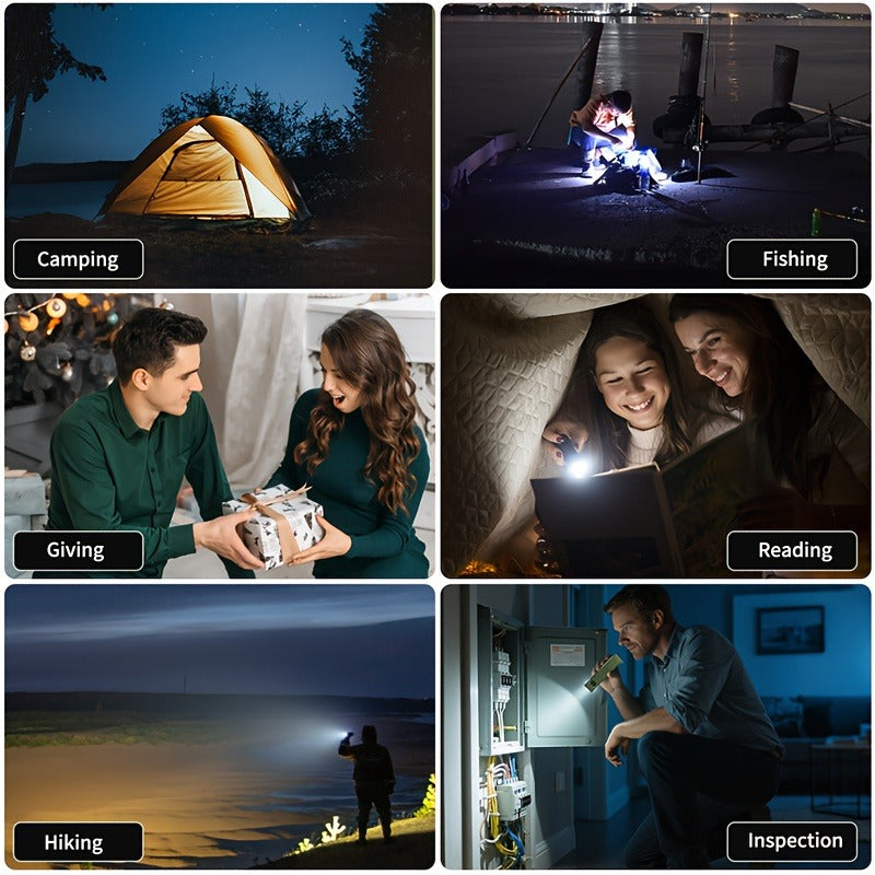 Flashlight Magnetic Aluminum EDC Light with Nine Modes, UV and COB Side Lights, 1500mAh Battery and Display