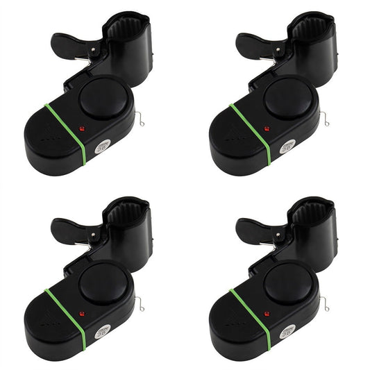 Fishing Bite Alarm Bell 4pcs Set with Sound Alert and Light Indicator, Sensitive Fish Hook Alarm for Fishing Rod Night Fishing Carp Fishing, No Battery Required