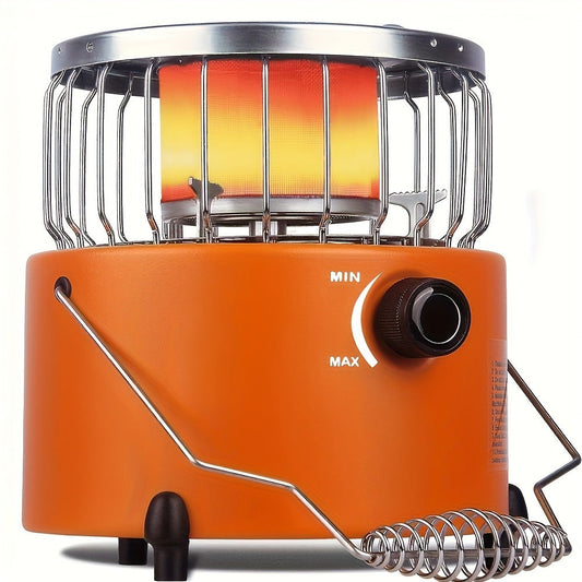 Camping Gas Stove Heater 9000 BTU 2-in-1 Portable Propane Indoor Outdoor Stove with Adjustable Flame, Stainless Steel 10.7x7 Inch, for Cooking, Heating & Emergency Preparedness — VAETTLO