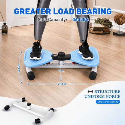 Fitness Equipment Waist Twist Stepper with Resistance Tubes, 360-Degree Pedal Motion and Three Options