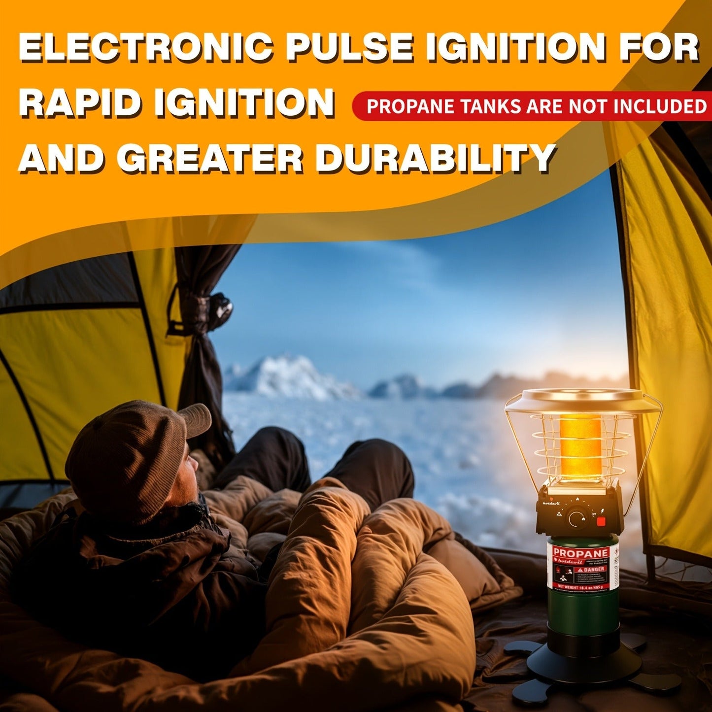 360-Degree Propane Heater with Four-Leg Base, Carry Handle, Pulse Ignition and Removable Top Plate