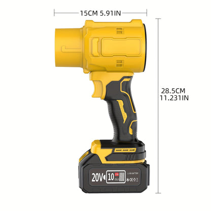 20V Cordless Leaf Blower with 50,000 RPM Marking, Yellow or Green Body and Six Dual-Battery Package Options