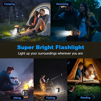 Flashlight Solar and USB-C Rechargeable 2-Pack with Four Front LEDs, Side COB Light and USB Output
