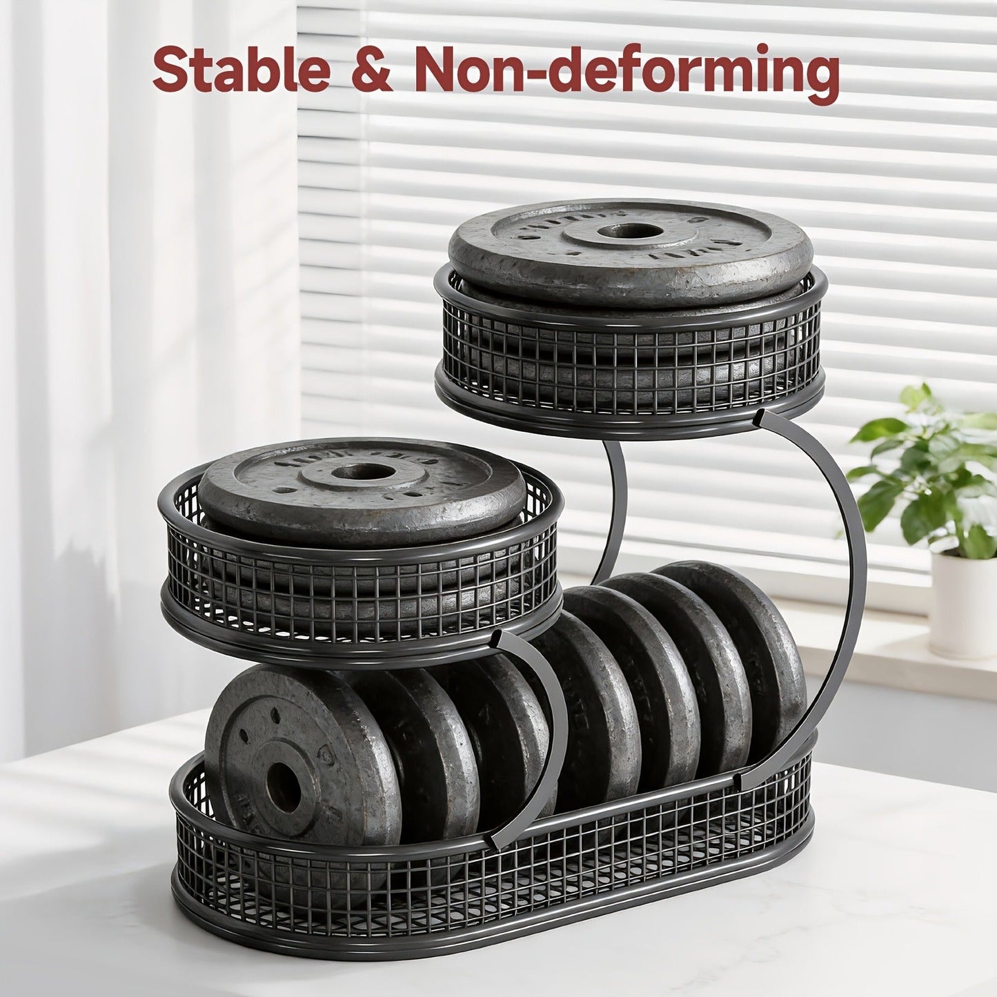 Countertop Fruit Bowl 3-Tier Round Metal Wire Stand | Kitchen Storage Organizer for Fruits Vegetables Bread Snacks | Space-Saving Produce Rack