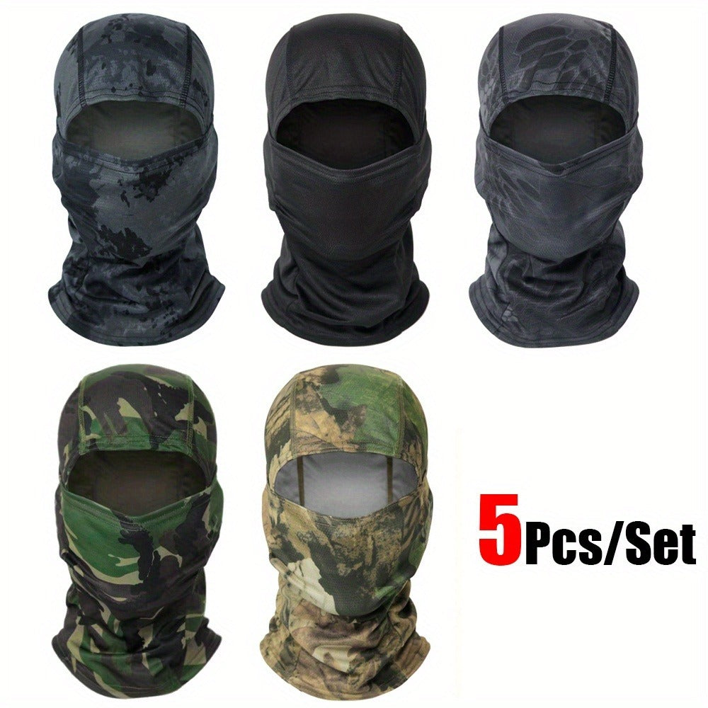 5-Pack Neck Gaiter Face Mask for Men & Women – UV Protection Balaclava Headscarf for Running, Hiking, Fishing, Cycling, Skiing & Outdoor Sports (11 Pattern Sets)
