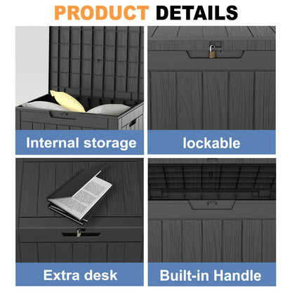 Resin Deck Box 35/45 Gallon – Lockable Outdoor Storage