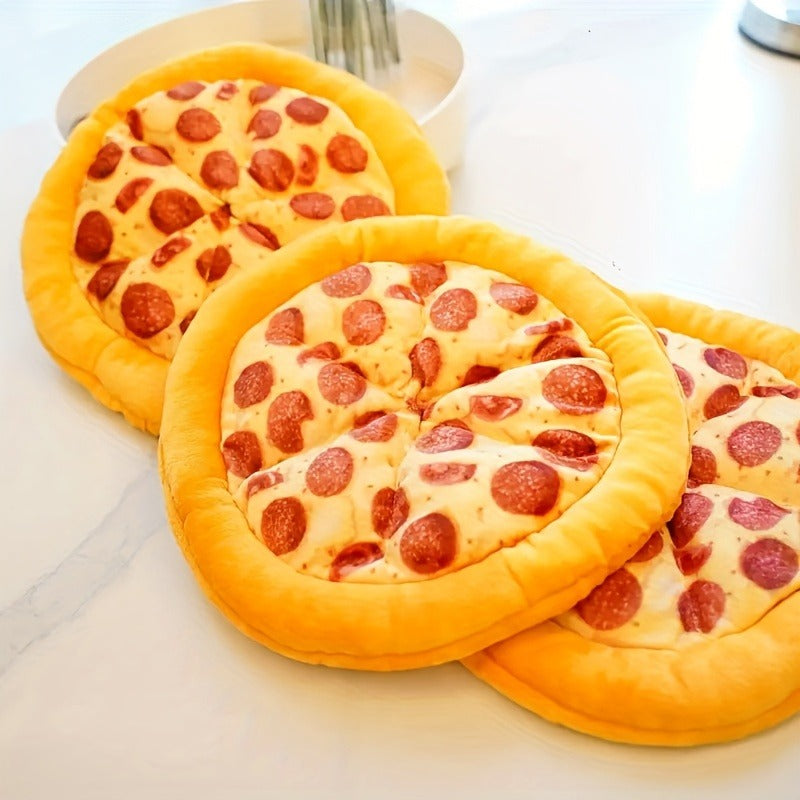 Squeaky Pizza Dog Toy - Plush Pepperoni Pizza & Donut Chew Toy for Dogs, Durable Soft Interactive Toy for All Breeds, Fun Food-Shaped Squeaky Dog Gift for Puppies & Adult Dogs