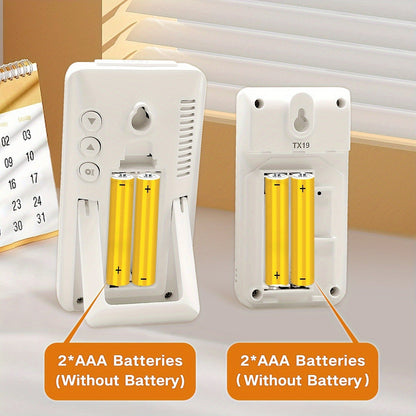 Indoor Outdoor Thermometer Hygrometer - Temperature Humidity Meter with Time Display, 48Hr History, Backlight & Ice Warning