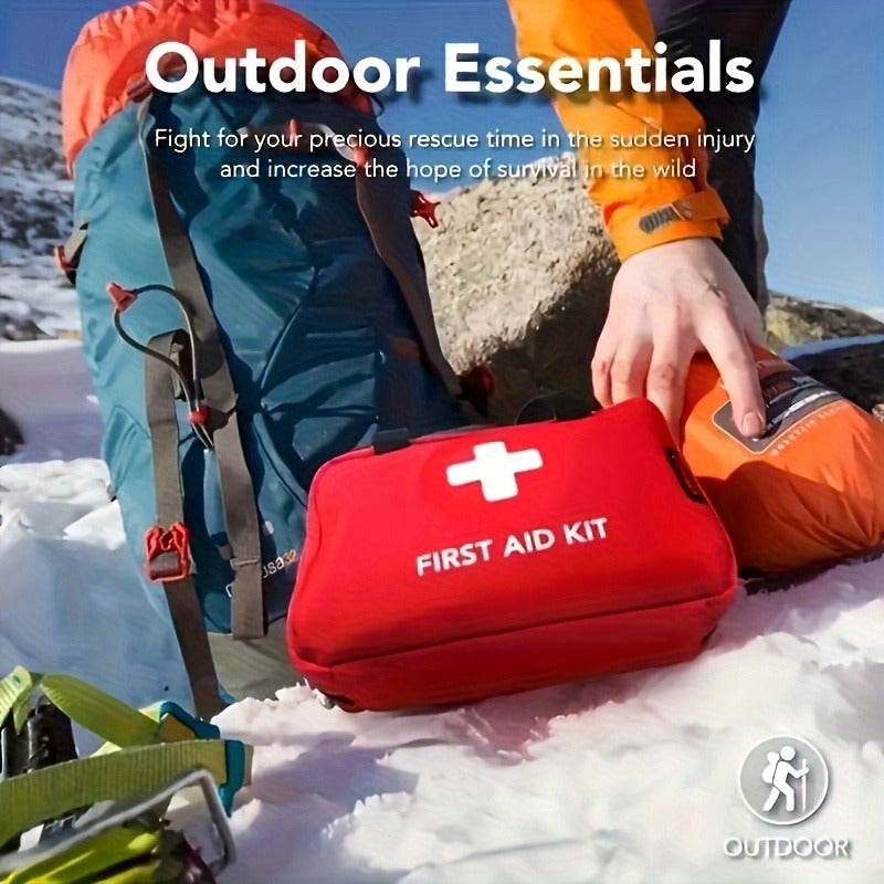 184-Piece Portable First Aid Kit with Assorted Emergency Supplies for Home, Car and Outdoor Carry