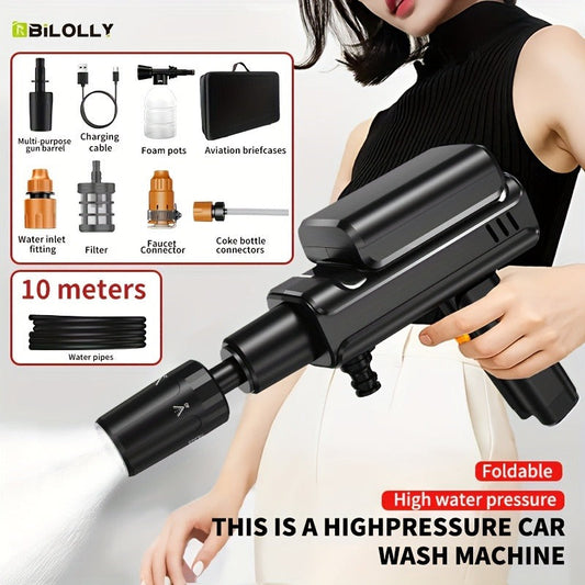 Portable Pressure Washer Cordless 980PSI – 3x 4000mAh Batteries, 5-in-1 Nozzle, Foam Cannon, 33FT Hose, Lightweight Wireless Car Washer for Cars, Bikes, Camping & Outdoor Cleaning