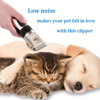 Pet Hair Clipper Kit, Furry 12-in-1 USB-Rechargeable Trimmer with Adjustable Blade and Five Guide Combs