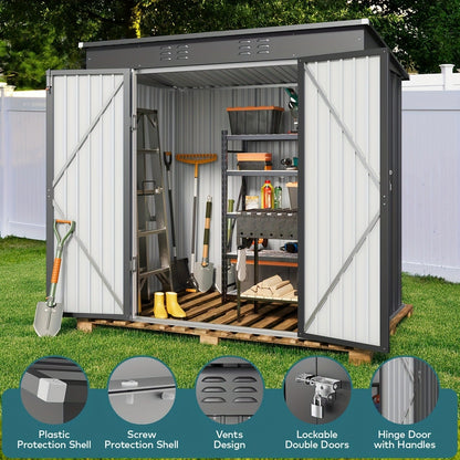 Metal Storage Shed Outdoor Garden Shed with Lockable Door – Weatherproof