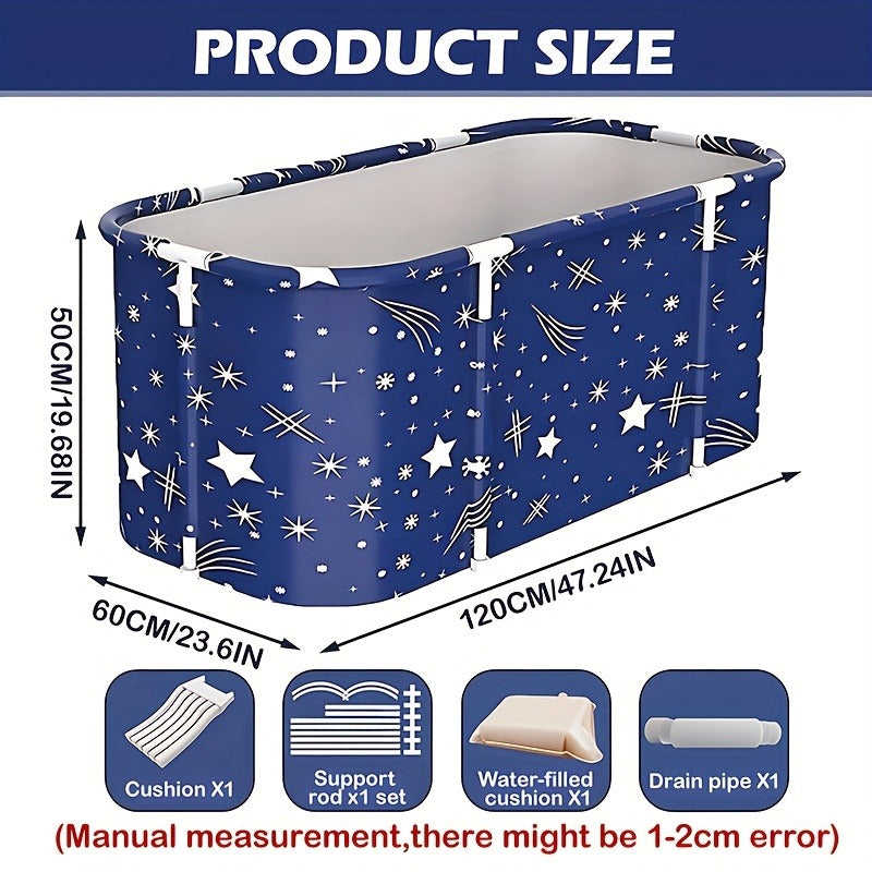 Foldable Bathtub for Adults Portable Inflatable Spa Tub with Massage Jets Indoor Outdoor Ice Bath Cold Plunge Tub with Drain Plug Quick-Fill Valve