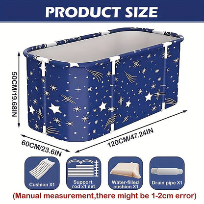 Foldable Bathtub for Adults Portable Inflatable Spa Tub with Massage Jets Indoor Outdoor Ice Bath Cold Plunge Tub with Drain Plug Quick-Fill Valve