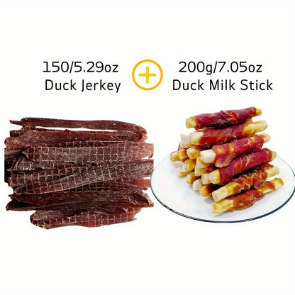Dog Treats Chicken and Duck Jerky Dual Packs with Six 200g Plus 200g Flavor Combinations for Dog Reward Use