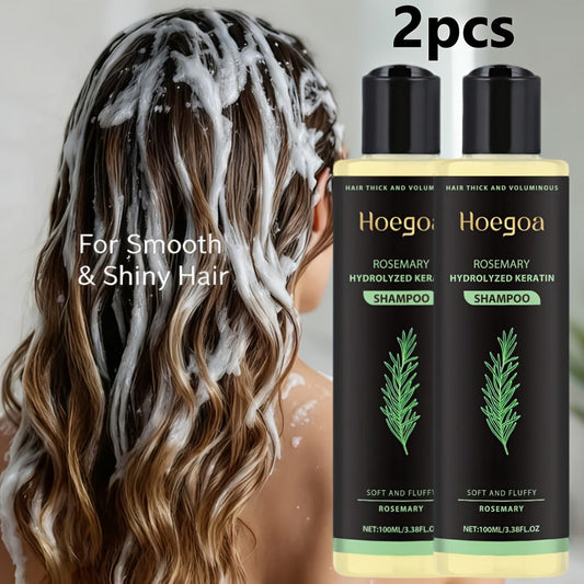 Rosemary Vitamin C Keratin Shampoo Set 3 Bottles — Deep Cleanse Moisturize & Strengthen Hair, Scalp Stimulating Antioxidant Formula, Smooth Shiny Frizz-Free Results, Holiday Hair Care Gift for Women & Men